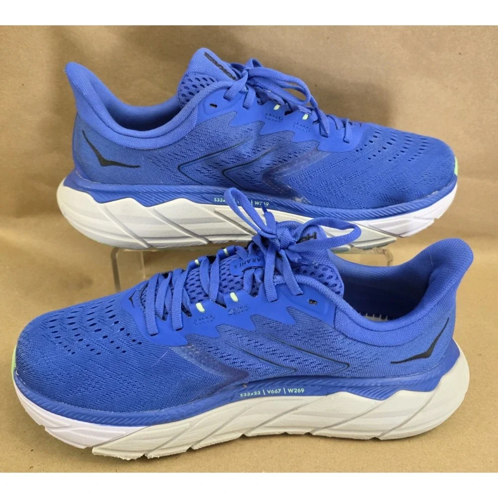 Hoka One One (Sz 10 D)  Men's Arahi 5 Running Shoes Dazzling Blue/Black Lace Up
